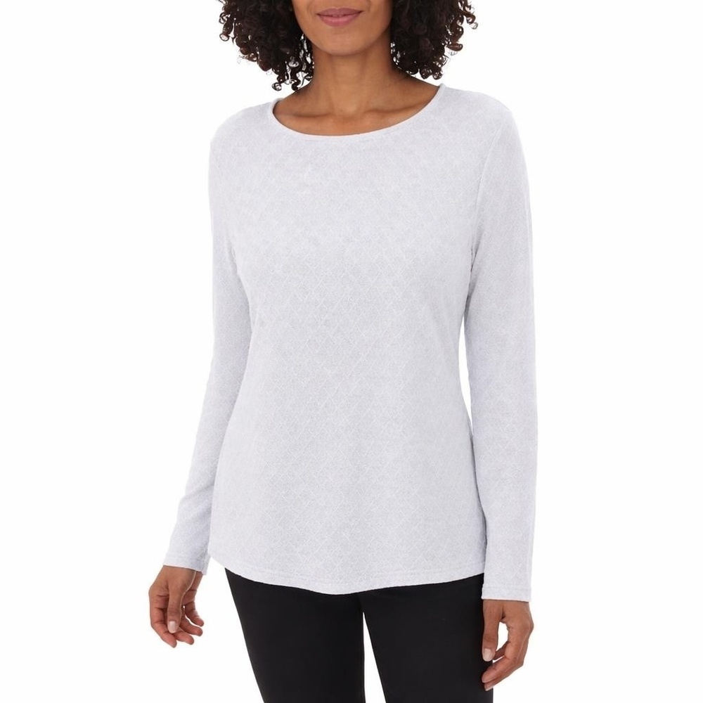 Mario Serrani Women's S Textured Long Sleeve Gray a2254